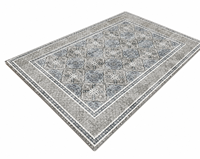 Klassischer Vintage-Blumenmuster-Polyester-Teppich mit mittelhohem Flor, rechteckig, rutschfester Gummirückseite, waschbar, schalldämmend, gewebt, maschinell gefertigt.