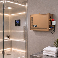 Generator Uap Mandi Mewah Atcsteam dari Baja Anti Karat dengan Pembuangan Otomatis dan Pengontrol Sentuh Digital untuk Kamar Mandi Rumah dan Spa