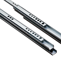 Glissière de tiroir double sens 17 mm à roulement à billes, rail coulissant à extension totale pour meubles, armoires et quincaillerie