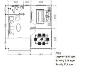 <span class=keywords><strong>Maison</strong></span> de vacances en structure acier préfabriquée, <span class=keywords><strong>maison</strong></span> de vacances en plein air avec salon et salle de bain, assemblage rapide, <span class=keywords><strong>construction</strong></span> facile - Product Image 4