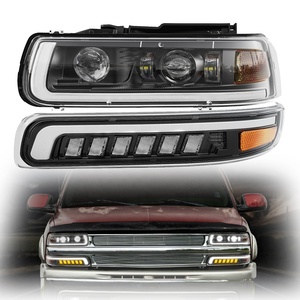 Pour <span class=keywords><strong>Chevrolet</strong></span> Silverado/banlieue 1999-2006 LED lampes frontales de remplacement Halo phares avec lampes de quart - Product Image 4