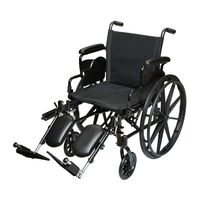 Fauteuil roulant en acier de haute performance avec accoudoirs rabattables amovibles, pneus en PU, revêtement ignifuge, capacité de 300 lb
