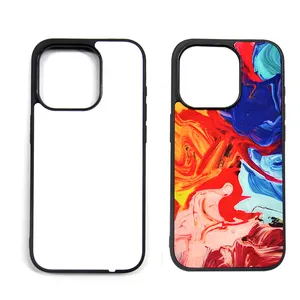 High Quality Sublimation Cell Phone Case 2D TPU+PC Sublimation Blanks Phone Case For iPhone 15 14 13 Pro Max Mobile Phone Cover