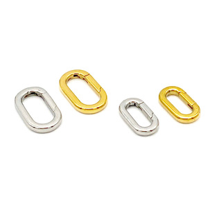 ตัวล็อคสปริงสแตนเลสขัดเงา รูปทรงวงรีหัวใจ |   ตัวเชื่อมสีทอง 18K PVD หรือสีเหล็ก สำหรับทำกระเป๋าเครื่องประดับ DIY - Product Image 2