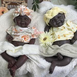 Authentische 17 Zoll Vivienne Afroamerikanische Reborn Neugeborene Anatomisch Korrekte Baby-Silikon-Modepuppe für Filmrequisiten - Product Image 1
