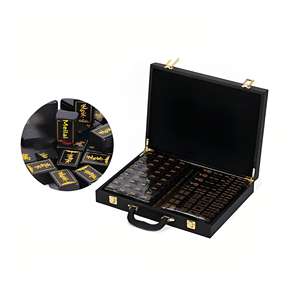 Ensemble de Mahjong Américain Portable Premium en Acrylique avec Étui en Alliage d'Aluminium Durable pour les Jeux de Cartes de <span class=keywords><strong>Voyage</strong></span> et les Divertissements Familiaux - Product Image 3