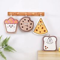 LONGREN Serviette de cuisine à suspendre en polaire corail épaissie, séchage rapide, à trois couches, motif cupcake de dessin animé mignon de style coréen