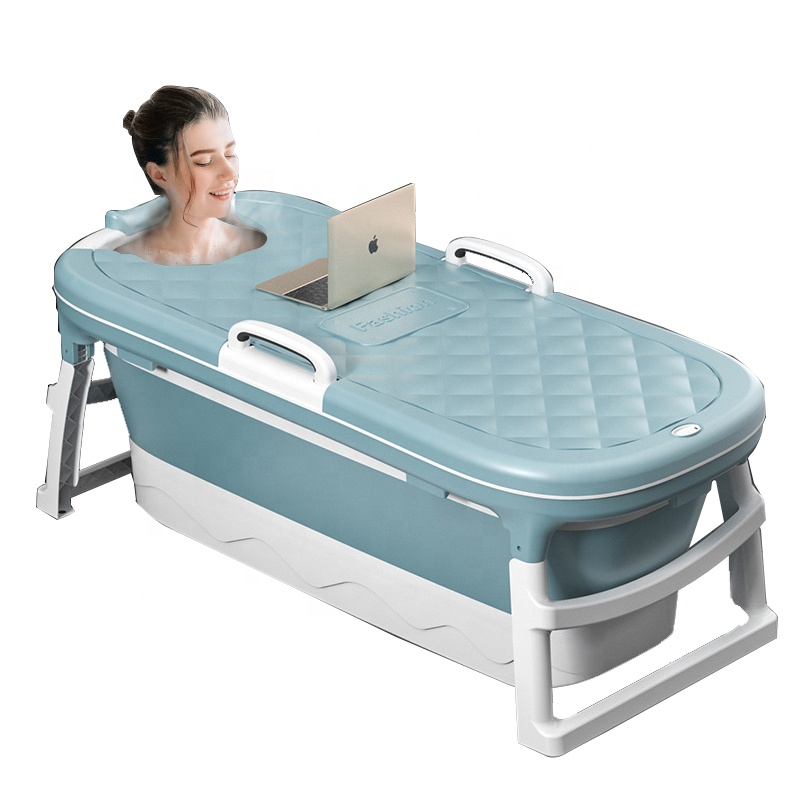 Vasca da bagno pieghevole addensata piscina per bambini adulti grande vasca da bagno autoportante pieghevole in plastica con coperchio