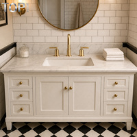 Mitigeur de lavabo contemporain à double poignée, 3 trous, à poser sur le comptoir, en acier inoxydable, avec cartouche céramique, eau chaude et froide