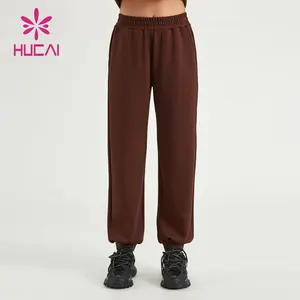 HUCAI personalizado de alta calidad para mujer Super suave ligero aire algodón tobillo banda gimnasio pantalones de chándal mujeres deportes joggers Pantalones