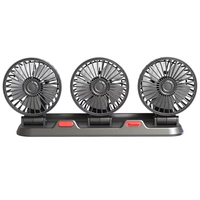Ventilateur de voiture multifonctionnel portable puissant à double tête avec interface USB 12V/24V universel pour voitures, camions et fourgonnettes