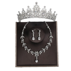 ชุดเครื่องประดับมงกุฎสามชิ้นแบบครอส-บอร์เดอร์ สไตล์บาโรก ประดับคริสตัลสีม่วง มงกุฎราชินี สร้อยคอเจ้าสาว ชุดราตรีงานแต่งงาน - Product Image 5