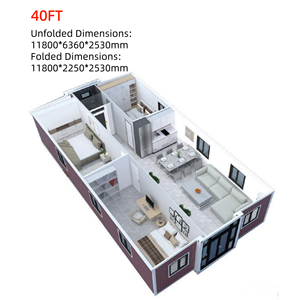 Casa Contenedor Decorada Llave en Mano <span class=keywords><strong>de</strong></span> 40 Pies, Villa Pequeña Prefabricada con Baño, Hogar Modular Expandible, Casa Prefabricada, Cabaña <span class=keywords><strong>de</strong></span> Troncos - Product Image 2