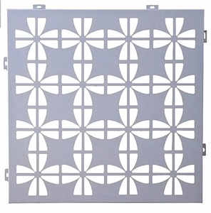 Panneaux de placage solides en aluminium pour les carreaux de plafond ignifuges Façades <span class=keywords><strong>d</strong></span>écoratives extérieures Revêtement de murs rideaux Conception perforée - Product Image 1