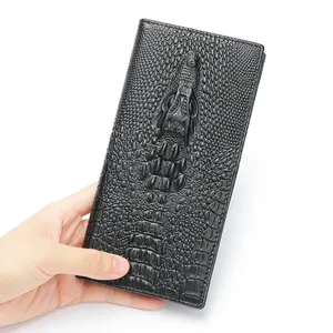 Customizable Men's Crocodile print wallet Leather credit card holder wallet Leather wallet for men