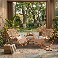 Fauteuil à bascule moderne Meiqi, durable, résistant aux UV, portable, avec coussins, pour extérieur, hôtel, parc, patio, balcon, cour