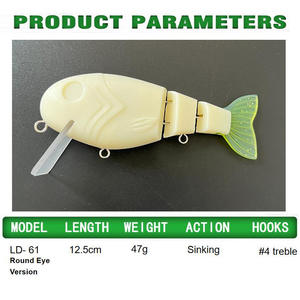 Nouvel Arrivage Leurre de Pêche Articulé en Métal à 3 Segments 12,5 cm/47 g, Modèle Baby <span class=keywords><strong>Bull</strong></span> Shad à Lèvres, Non Peint, en ABS, pour Pêche au Bar en Rivière et en Lac - Product Image 2