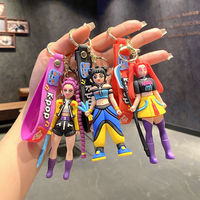 3D Shoe Accessories K-POP Cartoon Girl Group PVC Keychain Bulk Anime K-pop Demon Hunter Bag Clip Key Ring
