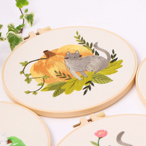Kit de bordado artesanal DIY para principiantes con patrón de plantas y gatos, juego de Material de punto de cruz para entusiastas del estilo animal - Product Image 4