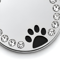Médaille Ronde pour Collier de Chien en Alliage de Zinc, avec Empreinte de Patte, Identifiant d'Animal de Compagnie pour Collier, Personnalisation Possible