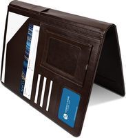 Sublimation PU cuir femmes affaires Clip fichier classeur cahier pliant bloc-notes Padfolio portefeuille presse-papiers avec rangement