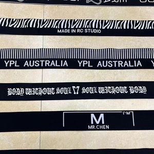Custom Jacquard Striped Nylon Sports Bra Band High Tenacity 4Cm <b>Elastic</b> Webbing Herringbone Waistband Custom Logo for Bags - Product Image 6