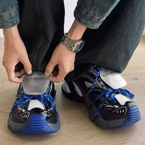 Chaussures basses en maille rétro sportives pour hommes, lacets, blanches, surdimensionnées, respirantes, imperméables, légères, antidérapantes, décontractées - Product Image 4