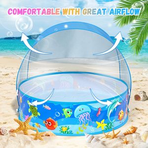 <span class=keywords><strong>Piscine</strong></span> pour enfants et animaux domestiques, tente de jeu pour bébés, tente de plage, <span class=keywords><strong>abri</strong></span> solaire anti-UV, moustiquaire, portable, pliable, structure en acier, pop-up - Product Image 4