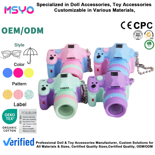 MSYO Multi Color Pastel Mini DSLR Style Toy Camera for 18 Inch Dolls Wholesale Doll Accessories Promotional Gift