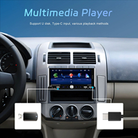 Lecteur MP5 pour voiture 1DIN de 6,9 pouces avec bouton de commande, prend en charge le CarPlay sans fil, l'entrée de caméra de recul et la fonction de navigation automobile.