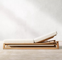 Lit d'extérieur en teck, meuble de plage pour Patio, moderne, en bois massif, 1 ensemble, Chaise de salon, taille Standard, vente en gros
