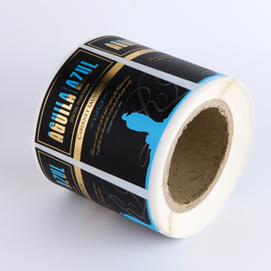 Tùy chỉnh sang trọng màu đen kết cấu giấy in logo dập nổi lá vàng Whisky chai rượu vang với nhãn dán cho chai rượu thủy tinh - Product Image 6