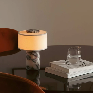 Thiết Kế Xách Tay Bảng Đèn Với Linen Bóng Râm Không Dây Cảm Ứng Thay Đổi Độ Sáng Bàn Bằng Đá Cẩm Thạch Ánh Sáng Lịch Thi Đấu Cho Phòng Ngủ Đầu Giường Nhà Hàng - Product Image 5