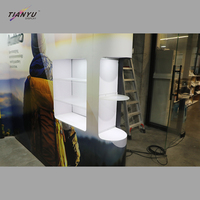 Chapiteau publicitaire pliable, présentoir de produits, stand de vente pop-up, stand de présentation incurvé avec aimant, toile de fond pop-up, stand de vendeur