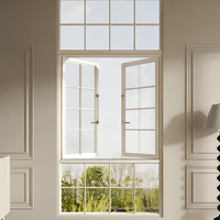 Ventanas Arqueadas y Elegantes de Vidrio Curvo de Aleación de Aluminio, Estilo Francés Retro, para Salas de Estar y Baños