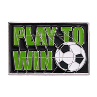Pins en émail souple plaqués argent, thème Football 'Goal Love', 'Play to Win', pour commandes en gros, production en usine, badges et pins de revers personnalisés