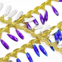 Meetee MT202 40mm Pendentif Frange Ruban Durable Rayonne Accessoires de Couture Décoration Dentelle à Paillettes pour Sacs & Textiles de Maison