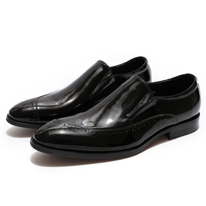 <span class=keywords><strong>Zapatos</strong></span> de <span class=keywords><strong>charol</strong></span> de cuero genuino para <span class=keywords><strong>hombre</strong></span>, calzado de vestir, para boda, fiesta, oficina, sin cordones, rojo, negro, marrón - Product Image 1