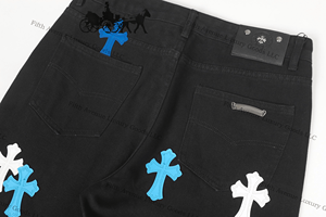 Oferta Especial: Pantalones de Mezclilla Casuales para Hombre, Estilo Lápiz, con Detalles de Parches de Cuero con Patrón Cruzado, Lavado Claro, Cintura Media, 100% Algodón - Product Image 6