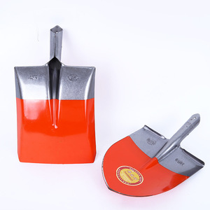 Laohuoji Steel Shovel 1Kg Square Scoop Orange-Red Agricultural Use - Product Image 2