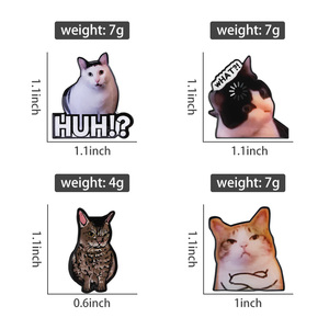 Ha beyaz kedi emaye pimleri komik yavru İfadeler broşlar yaka sırt çantası rozeti moda takı aksesuarları hediyeler arkadaşlar için - Product Image 6