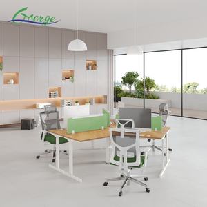 Bureau modulaire moderne pour 3 personnes avec tiroir Construction en métal Poste de travail de taille personnalisable (garantie de 10 ans) - Product Image 2
