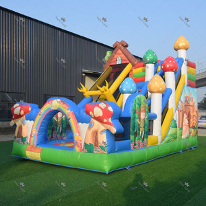 Château gonflable géant commercial avec toboggan, personnalisable en usine, vente en gros, location pour événements - Product Image 3