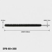 Brosse spirale en nylon noir PA66 avec manche en métal de 10 mm, diamètre extérieur 60 mm, longueur 300 mm, brosse industrielle personnalisée
