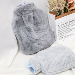 Bouillotte avec housse en peluche gris rose 500L 1000L 2000L, chauffe-mains d'hiver, protection contre la surchauffe, alimentation manuelle - Product Image 3