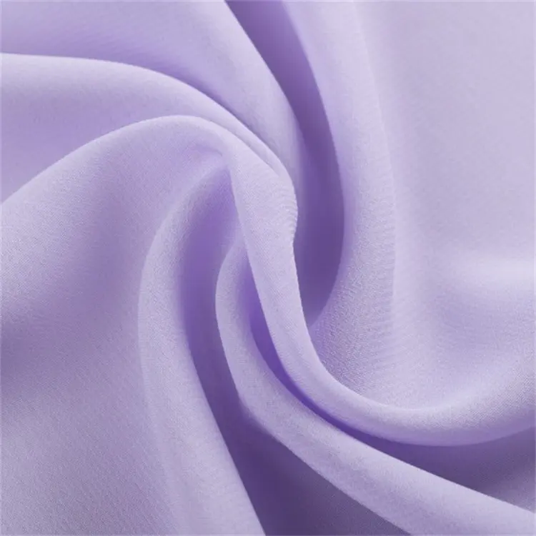 Atemdurchlässige mehrfarbige einfarbige Folie hautfreundlicher Boden 100d Polyester Chiffon Mädchenkleid Stoff Tapete