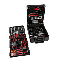 Ensemble d'outils à main personnalisé OEM de 186 pièces avec boîte rigide à roulettes en aluminium, quatre couches de rangement, ensemble d'outils combinés