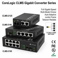 Convertisseur de média optique simple vers multi-ports Ethernet, 1000 Mbps