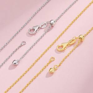 Cadenas de cuerda de 1,2mm Plata de Ley 925 Italia enlace fino ajustable corazón <span class=keywords><strong>poste</strong></span> trenzado collar joyería fina rollo al por mayor - Product Image 3