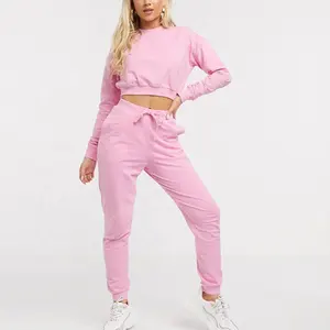 Oem 디자인 Tracksuit 세트 여성 로고 사용자 정의 조깅 정장 고품질 코튼 Preshrunk 트랙 정장